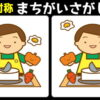 【対称間違い探し】左右対称の2枚のイラストから3カ所の違いを探す問題