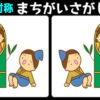 【対称間違い探し】左右対称のイラストから3カ所の違いを探す問題